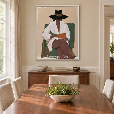 Ivory Quiet Meadow: Reading Figure Art — dining white