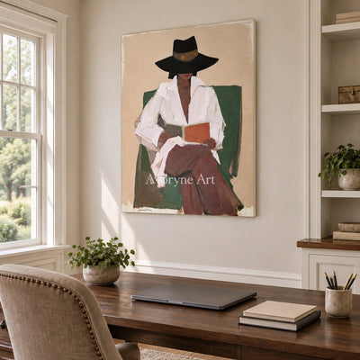 Ivory Quiet Meadow: Reading Figure Art — office frameless