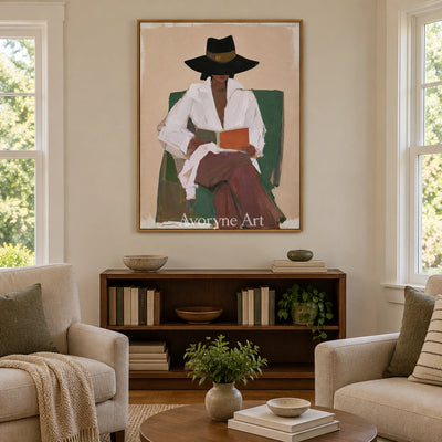 Ivory Quiet Meadow: Reading Figure Art — villa wood