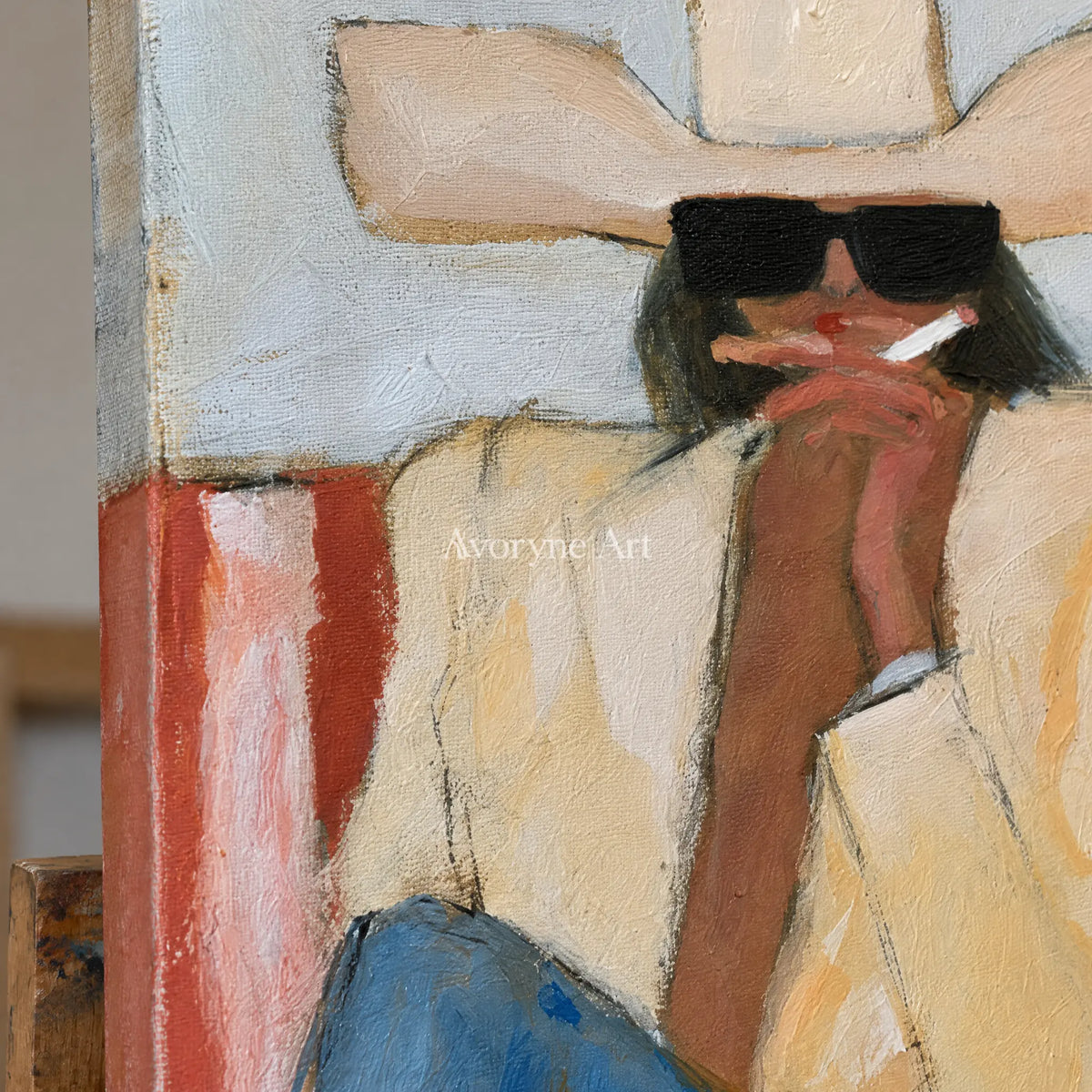 Ivory Amber Interval: Reading Figure Art — detail easel