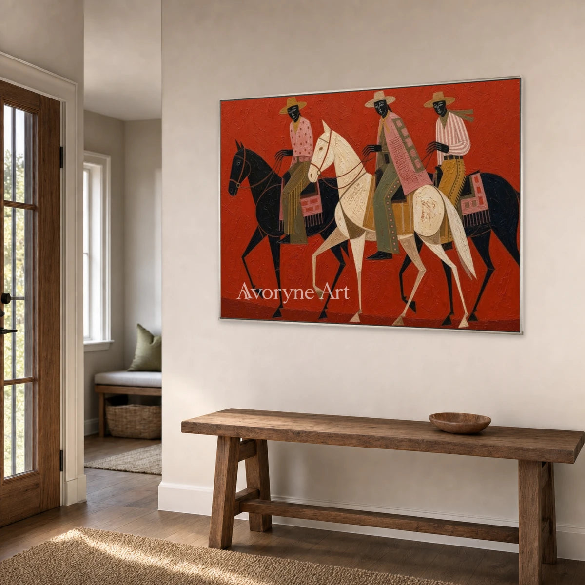 Red Trail Company: Red Horse Riders Horizontal Wall Art — entry silver