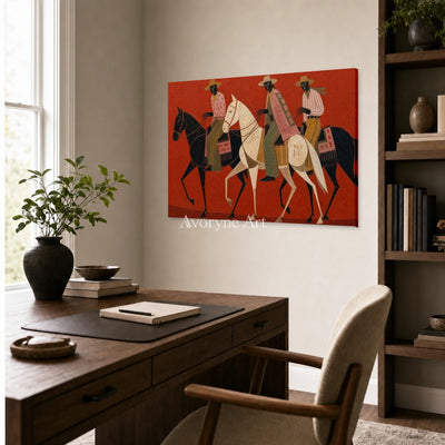 Red Trail Company: Red Horse Riders Horizontal Wall Art — office frameless