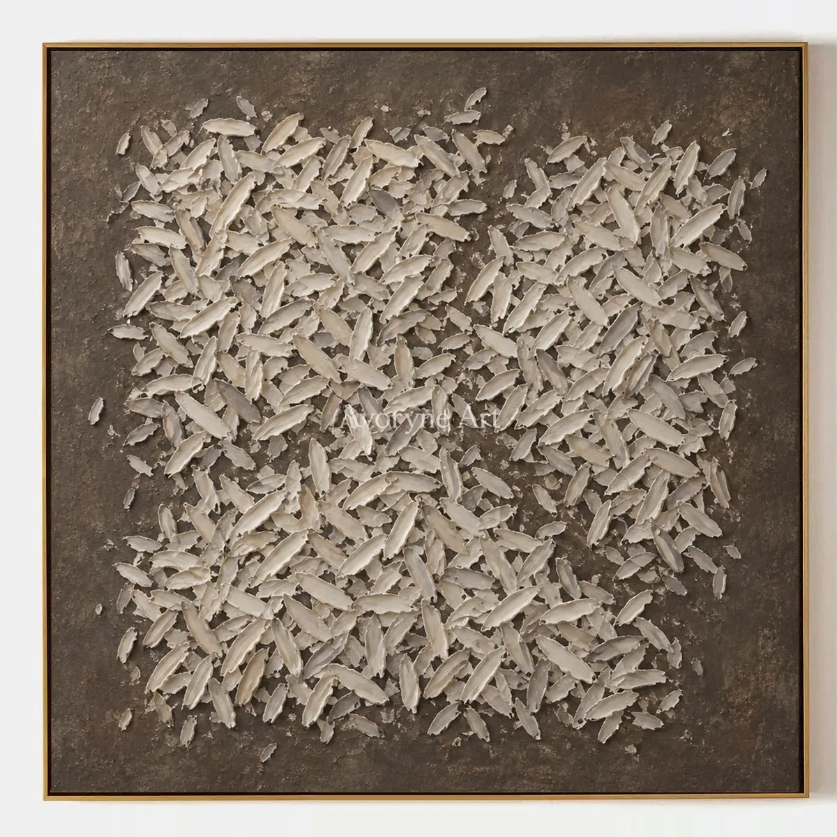 Amber Interval, hand-painted relief mosaic wall art by Lin Qiao