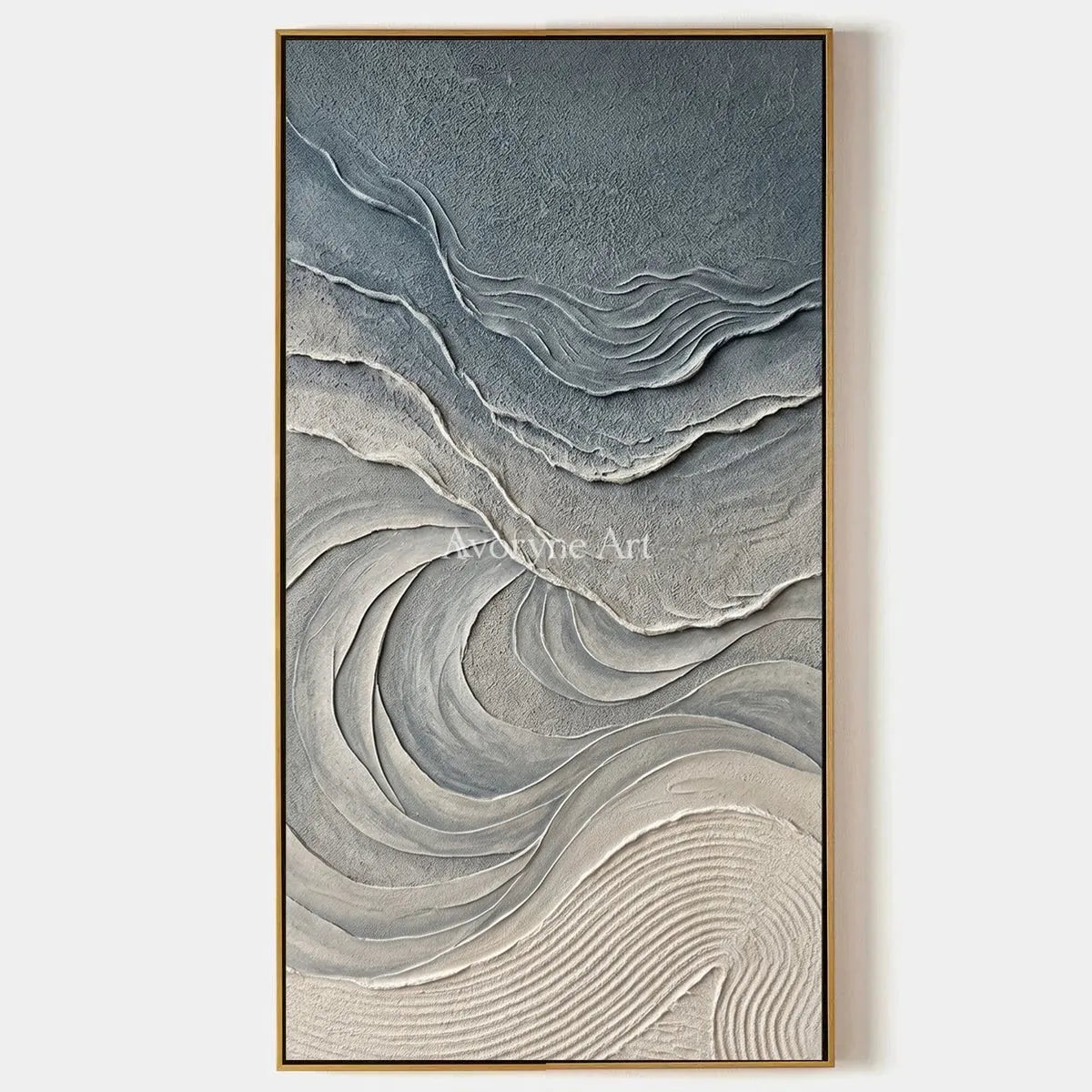 Quiet Dialogue, hand-painted ripple relief wall art by Eleanor Hayes