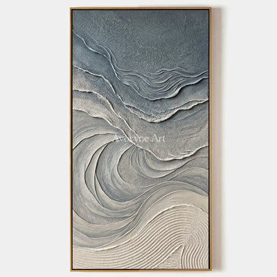 Quiet Dialogue, hand-painted ripple relief wall art by Eleanor Hayes