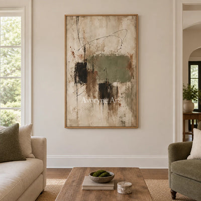 Aster Solace: Sage Abstract Art — villa wood