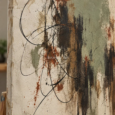 Aster Drift: Sage Abstract Art — detail easel