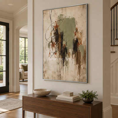 Aster Drift: Sage Abstract Art — entry silver