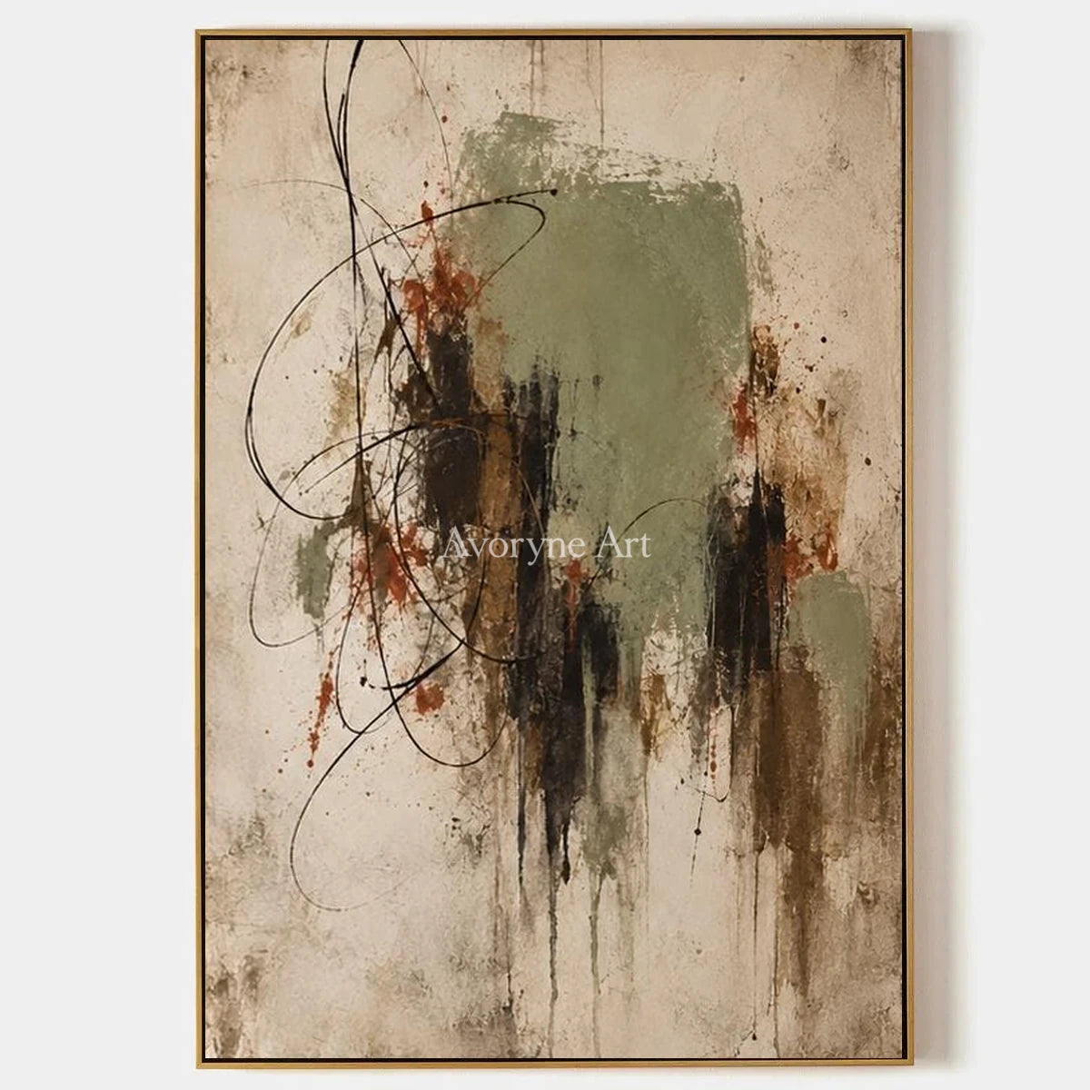 Aster Drift: Sage Abstract Art — primary