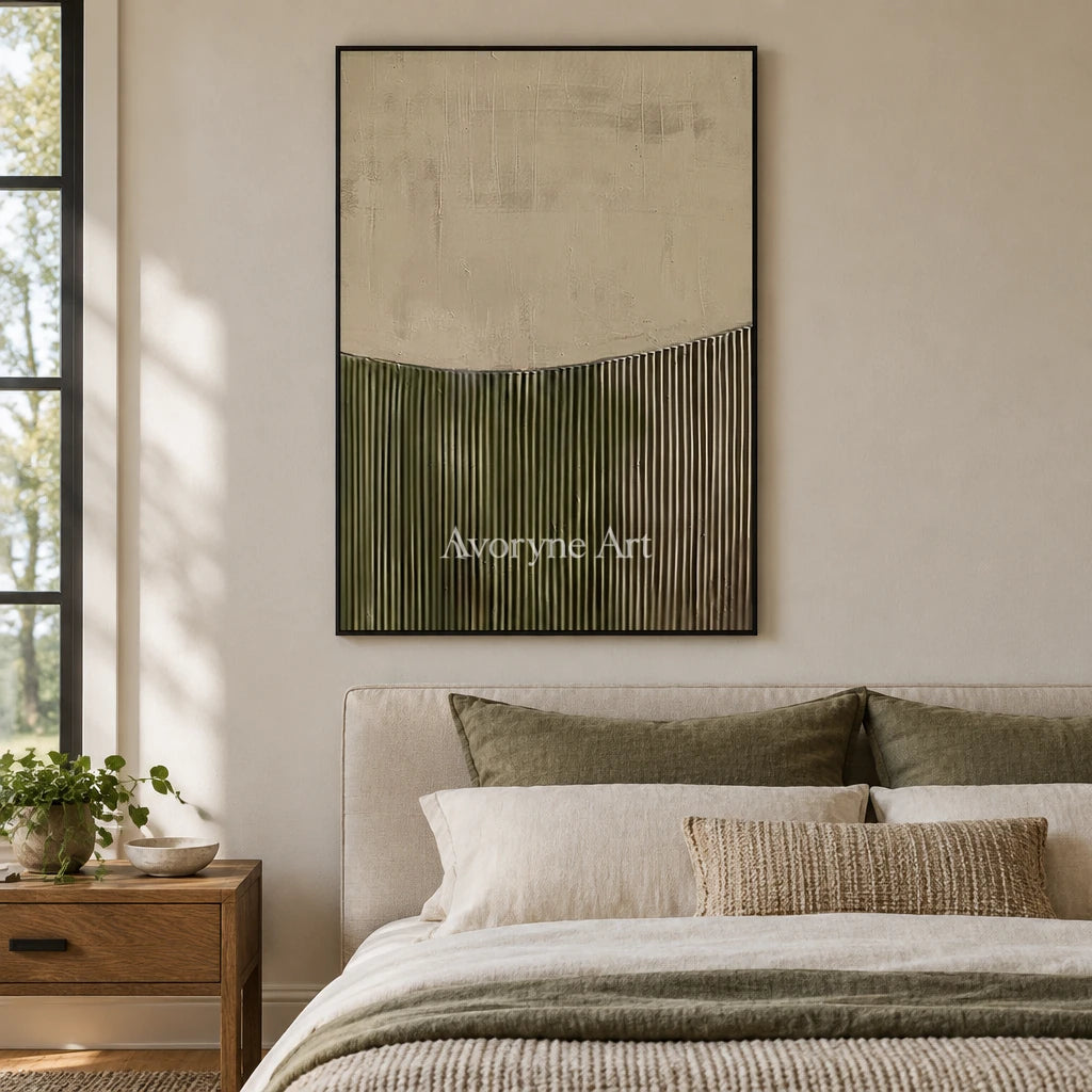 Aster Arc: Sage Line Texture — bedroom black