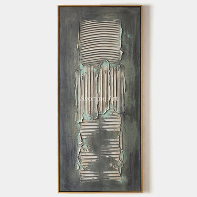 Mineral Reverie, hand-painted sage mineral texture wall art by Ronan Keane