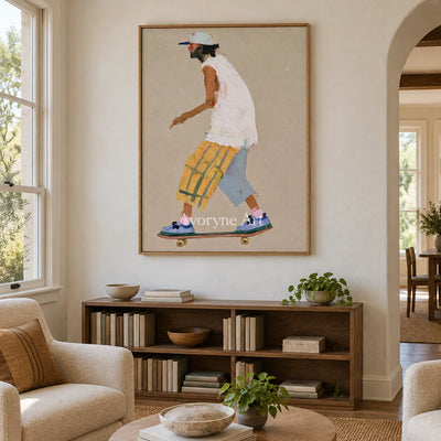 Ivory Quiet Current: Skateboard Figure Art — villa wood