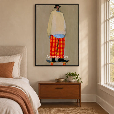 Ivory Amber Verse: Skateboard Figure Art — bedroom black