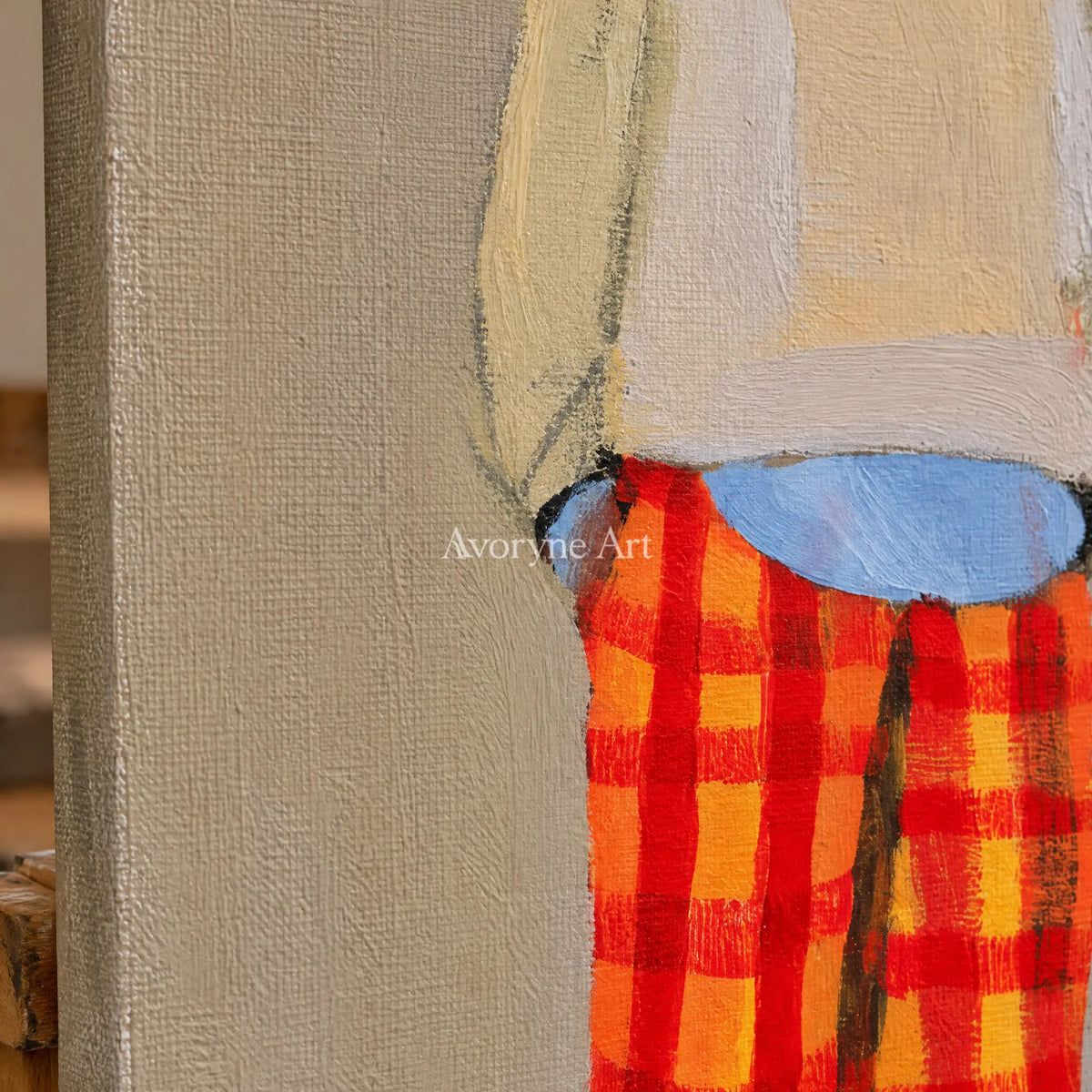 Ivory Amber Verse: Skateboard Figure Art — detail easel