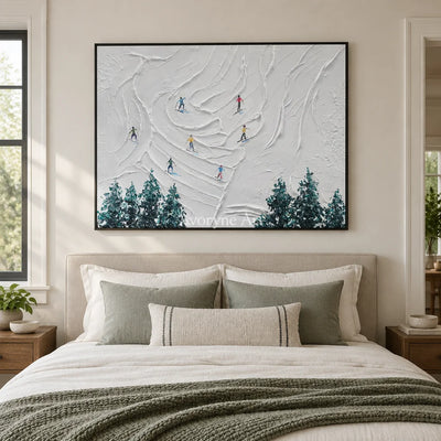 Aster Crest: Snow Day Texture Art — bedroom black