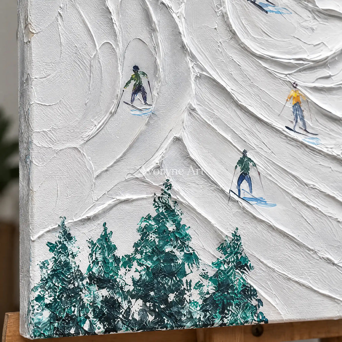 Aster Crest: Snow Day Texture Art — detail easel