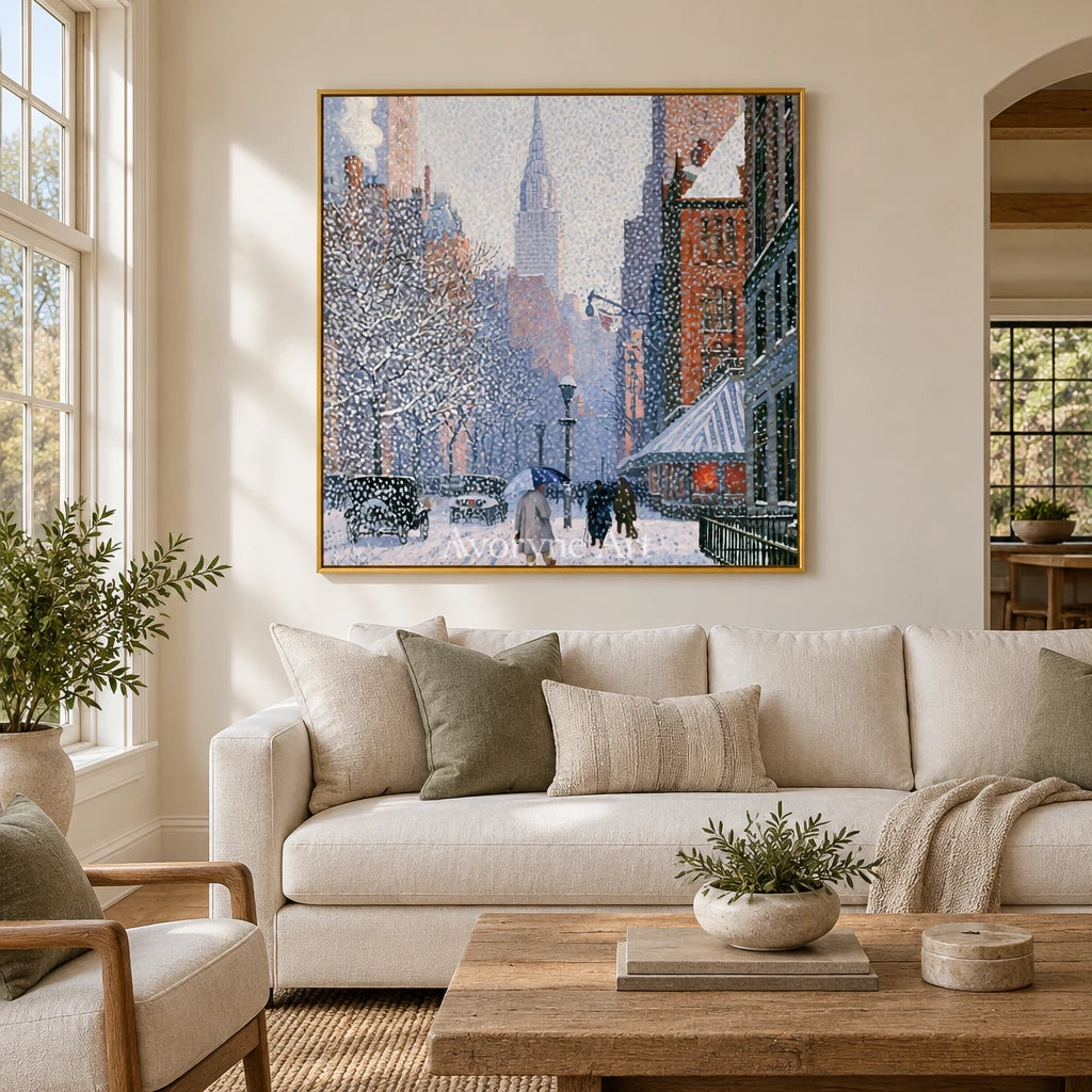Ivory Lucent Verse: Snowy City Art — living gold