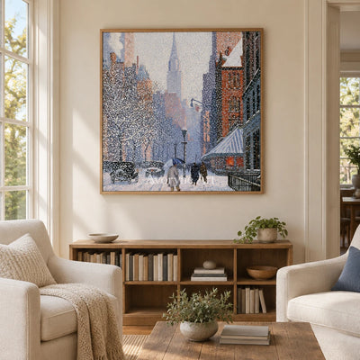 Ivory Lucent Verse: Snowy City Art — villa wood