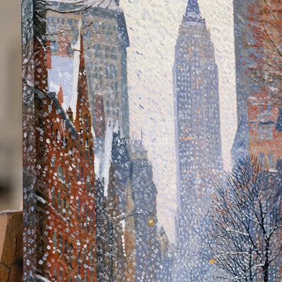 Ivory Lucent Current: Snowy City Art — detail easel