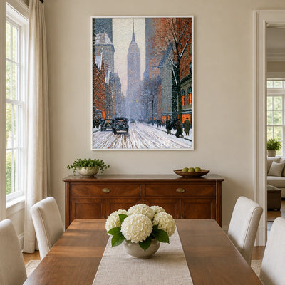 Ivory Lucent Current: Snowy City Art — dining white