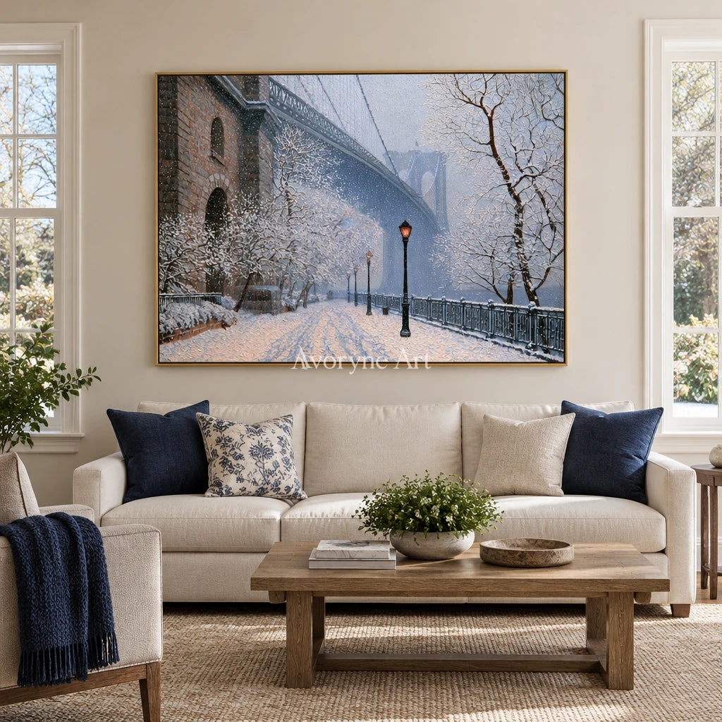 Ivory Lucent Gesture: Snowy City Art — living gold