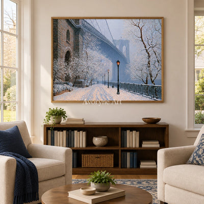 Ivory Lucent Gesture: Snowy City Art — villa wood