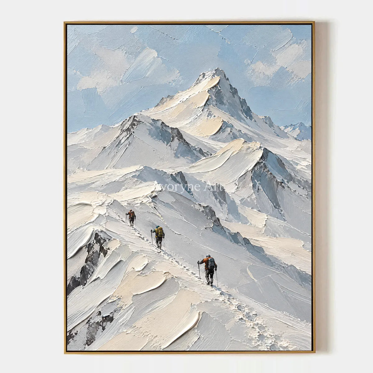 Summit Traces: Snowy Mountain Landscape Wall Art — primary