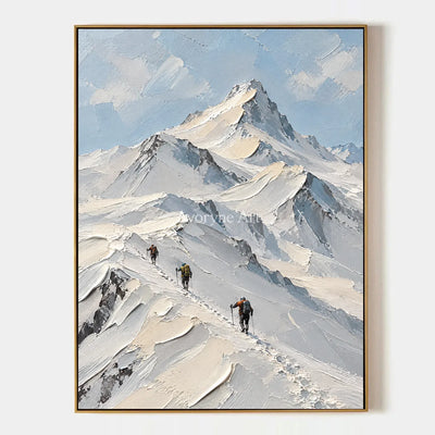 Summit Traces: Snowy Mountain Landscape Wall Art — primary