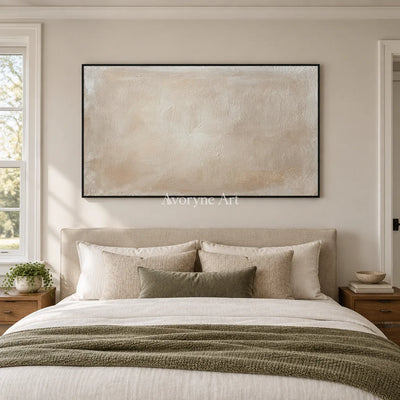 Aster Heart: Soft Beige Abstract — bedroom black