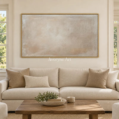 Aster Heart: Soft Beige Abstract — living gold