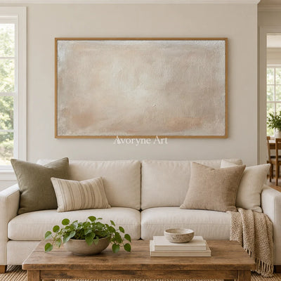 Aster Heart: Soft Beige Abstract — villa wood