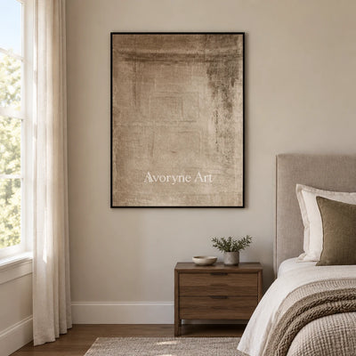 Aster Dawn: Soft Beige Abstract — bedroom black