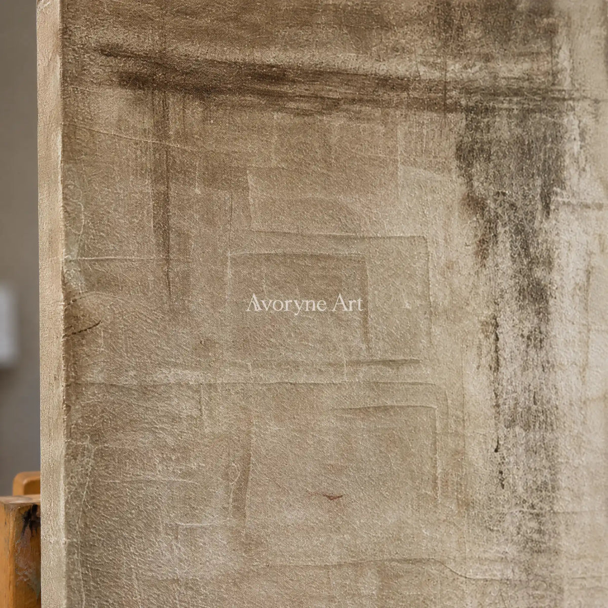 Aster Dawn: Soft Beige Abstract — detail easel