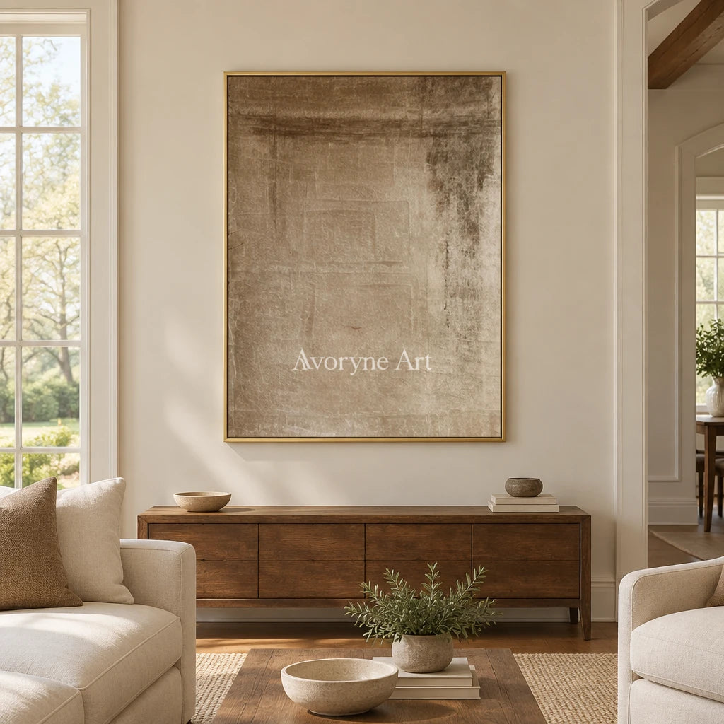 Aster Dawn: Soft Beige Abstract — living gold