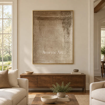Aster Dawn: Soft Beige Abstract — living gold