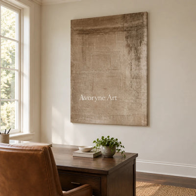 Aster Dawn: Soft Beige Abstract — office frameless