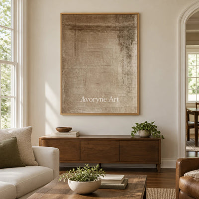 Aster Dawn: Soft Beige Abstract — villa wood