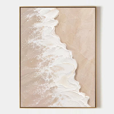 Blush Tide: Soft Coastal Impasto Wall Art — primary