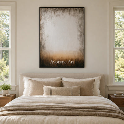 Ivory Open Rhythm: Soft Gray Color Field — bedroom black