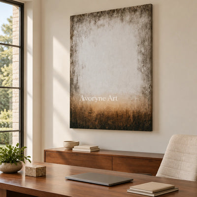 Ivory Open Rhythm: Soft Gray Color Field — office frameless