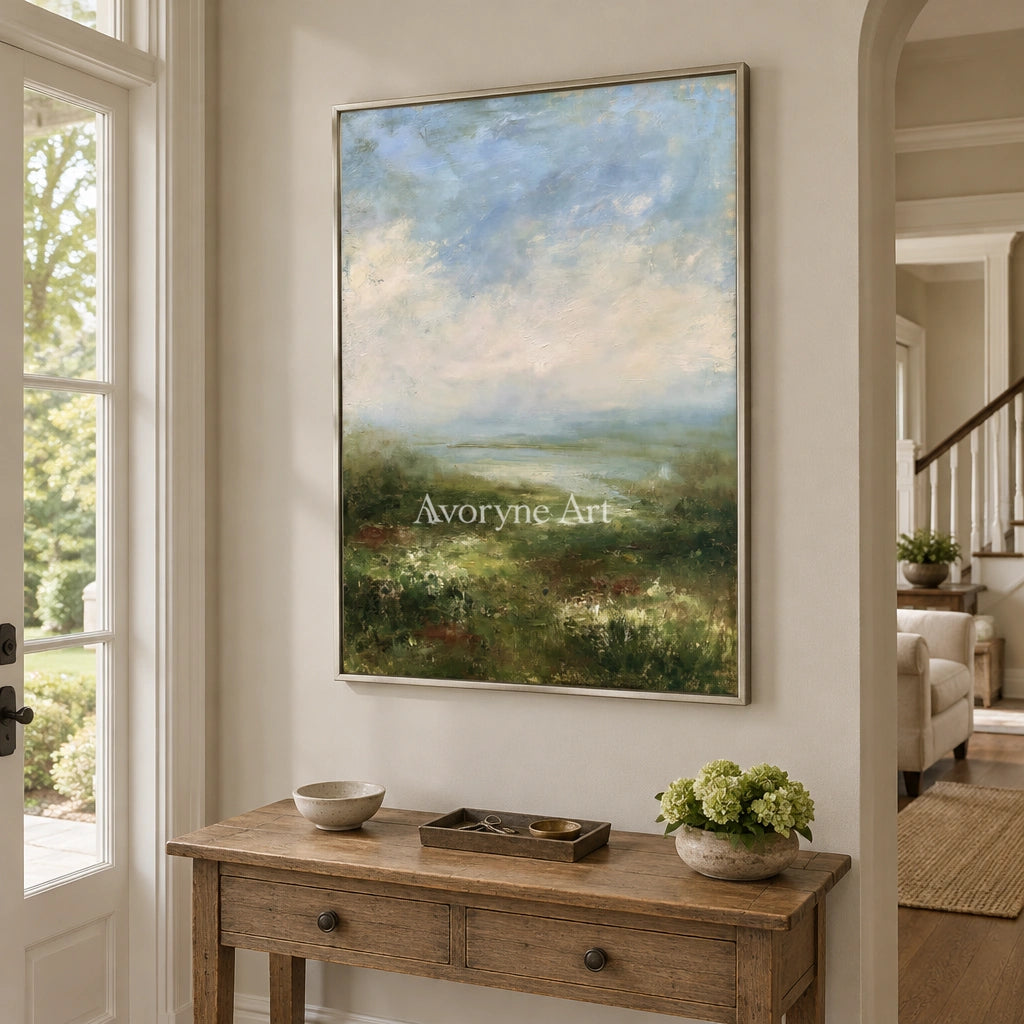 Ivory Gentle Rhythm: Soft Meadow Landscape — entry silver