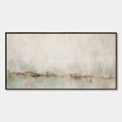Woven Measure, hand-painted soft neutral abstract wall art by Ingrid Solberg
