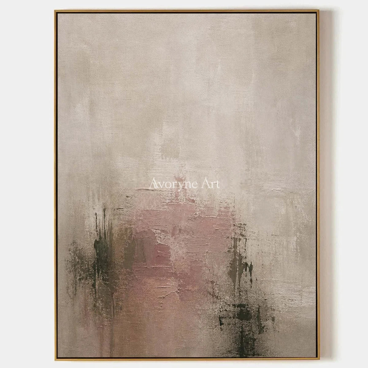Woven Rhythm, hand-painted soft neutral abstract wall art by Ingrid Solberg