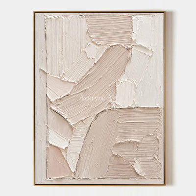 Blush Passage: Soft Neutral Impasto Wall Art — primary