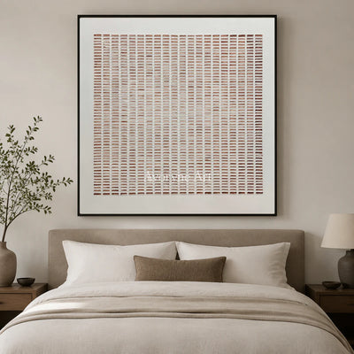 Clay Notation: Square Minimalist Dash Grid Wall Art — bedroom black