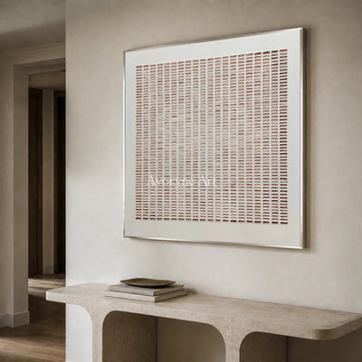 Clay Notation: Square Minimalist Dash Grid Wall Art — entry silver