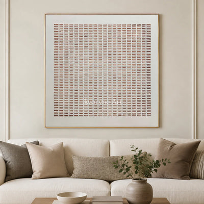 Clay Notation: Square Minimalist Dash Grid Wall Art — living gold