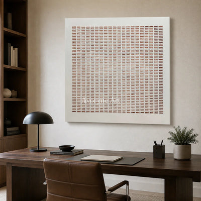 Clay Notation: Square Minimalist Dash Grid Wall Art — office frameless