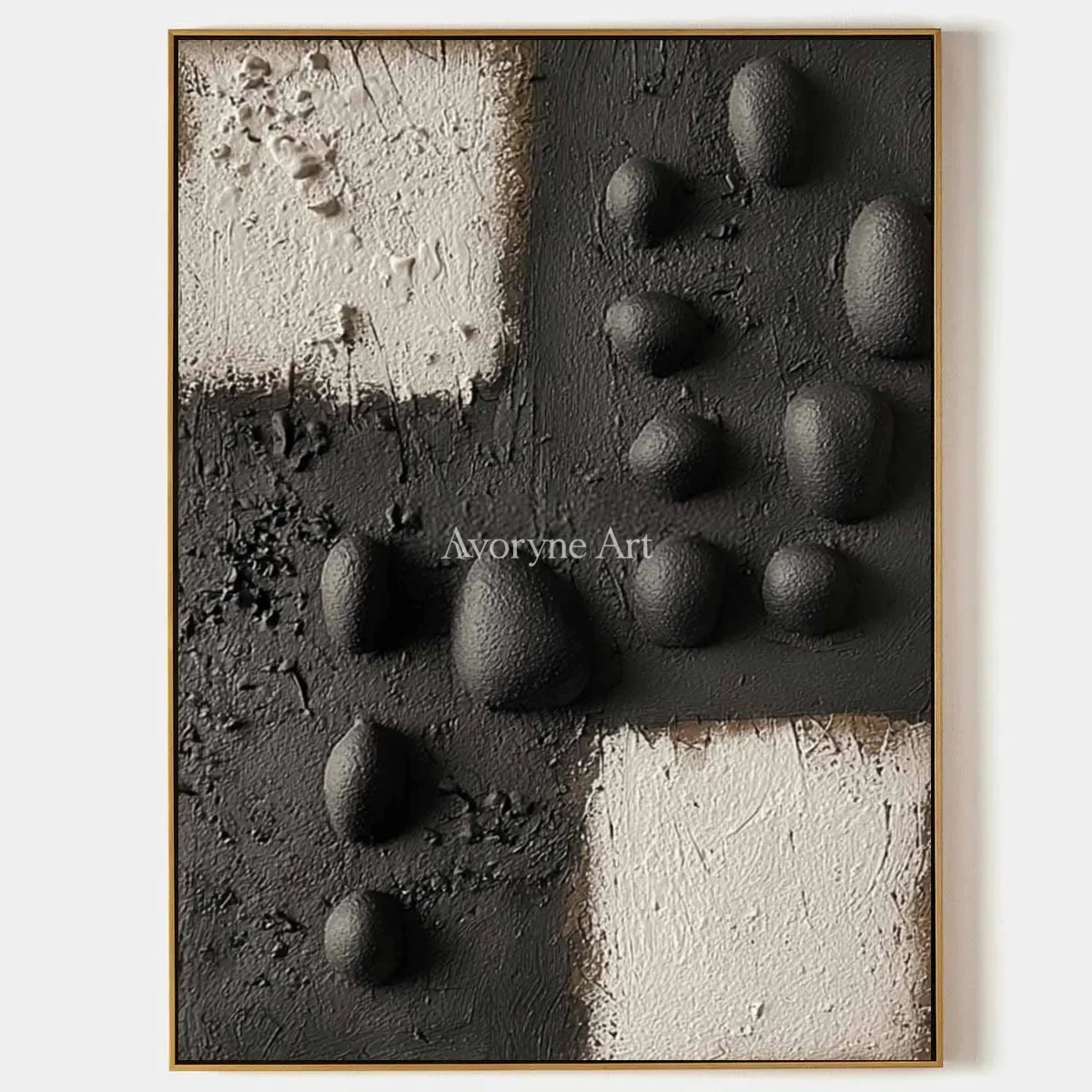 Lucent Sonata, hand-painted stone dot relief wall art by Sven Lindqvist