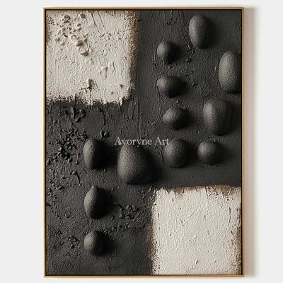 Lucent Sonata, hand-painted stone dot relief wall art by Sven Lindqvist